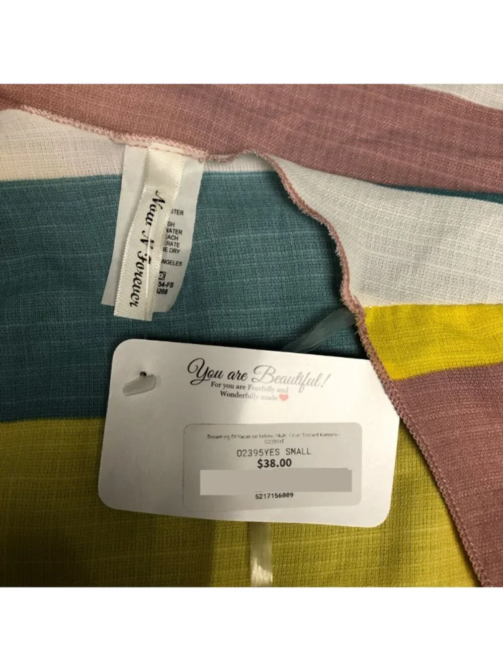 Now N Forever Cardigan Womens Size Small Multicolor Striped Open Front NEW